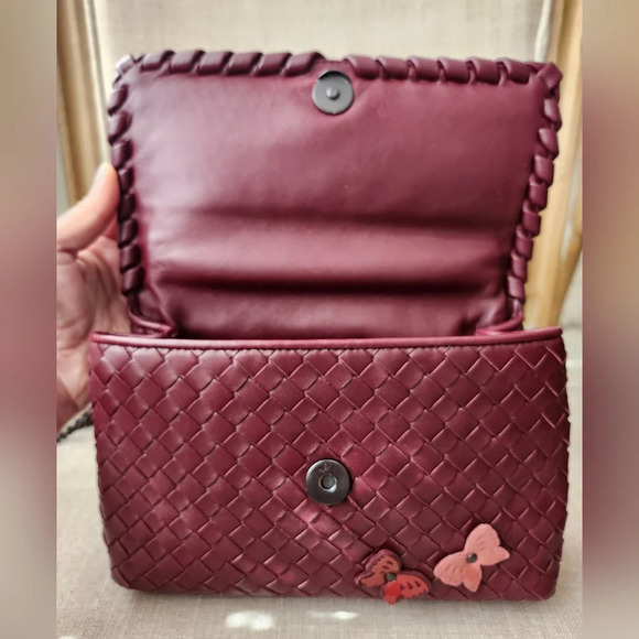 Bottega Veneta Limited Edition Butterfly Olimpia Crossbody Intrecciato Burgundy - Picture 12 of 15